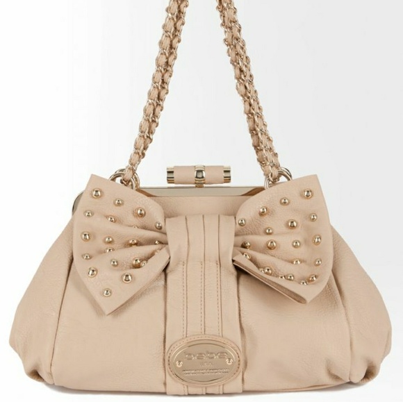 NWT Bebe Stephanie Stud Bow Frame Satchel - Picture 6 of 7